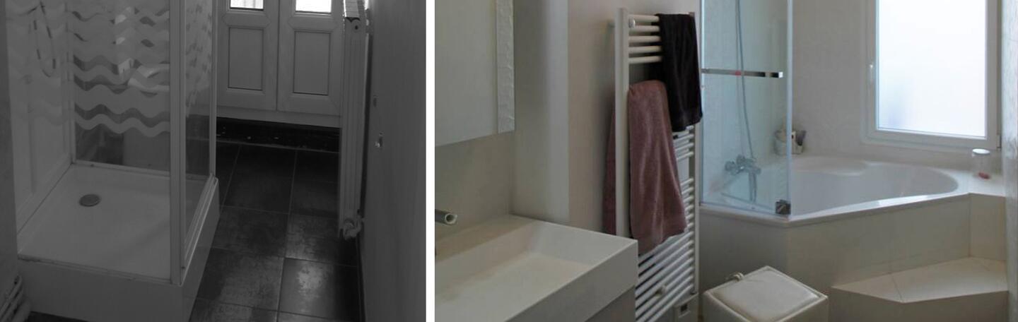 avant après : optimisation salle de bains