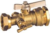 VANNE A SPHERE - FF - A écrou tournant + raccord déca pour compteur - Droit