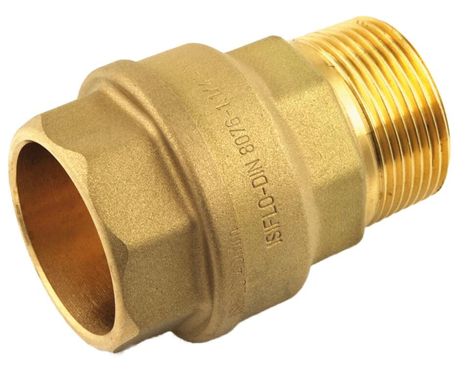 RACCORD UNION - Raccord droit laiton mâle à visser / extérieur PE