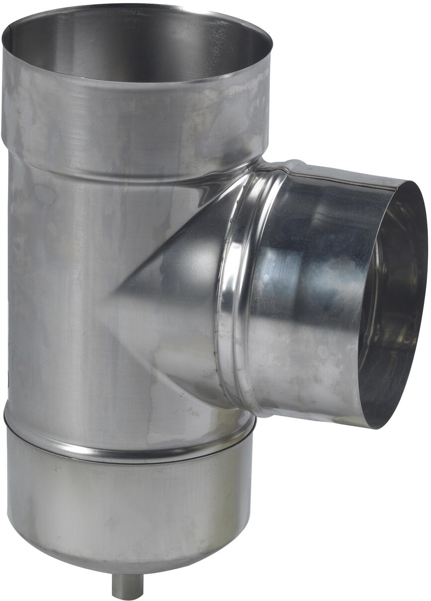 ACCESSOIRES TUBAGE FLEXIBLE - Té de tubage + purge - Inox 316 - Super Ten Liss