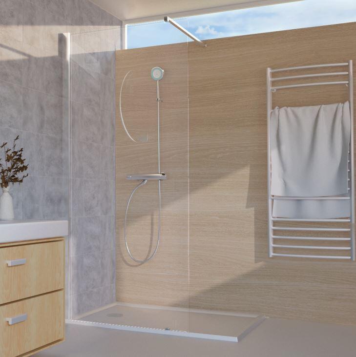 EXCLUSIVITES RICHARDSON PAR LEDA - Walk-in - Hauteur : 190 cm - Ep. verre : 6 mm