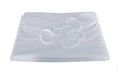 RIDEAU DE DOUCHE - PVC blanc - anneaux plastique