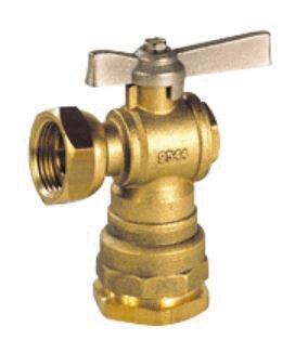 VANNE A SPHERE - MF - A écrou tournant pour compteur - Droit