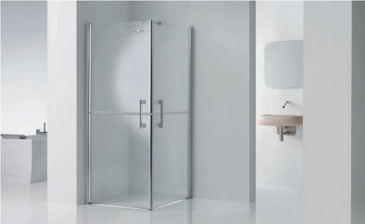 FREE 1 - 2G - Demi-angle pivotant ouvrable à mi-hauteur - Hauteur : 195 cm - Ep. du verre : 6 mm