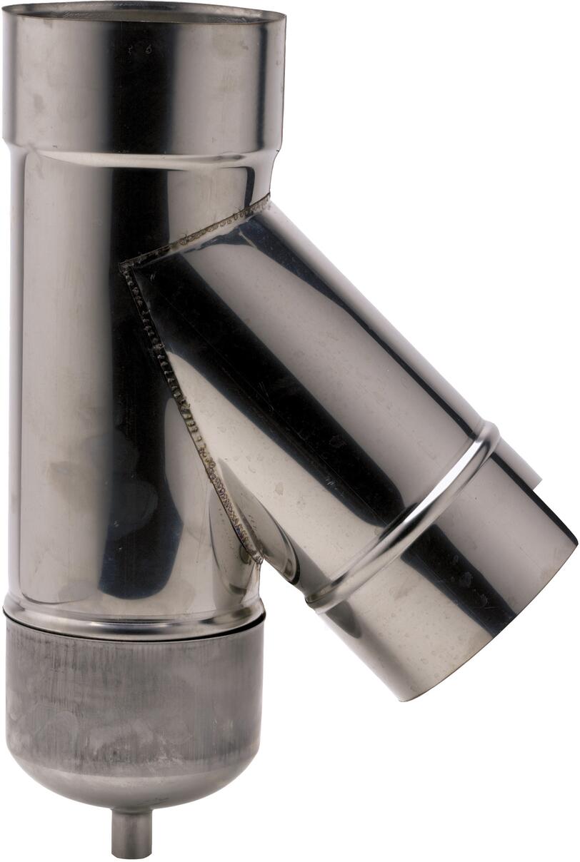 ACCESSOIRES TUBAGE FLEXIBLE - Té de tubage + purge - Inox 304