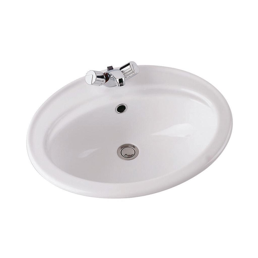 ULYSSE - Vasque en porcelaine vitrifiée à encastrer par le dessus