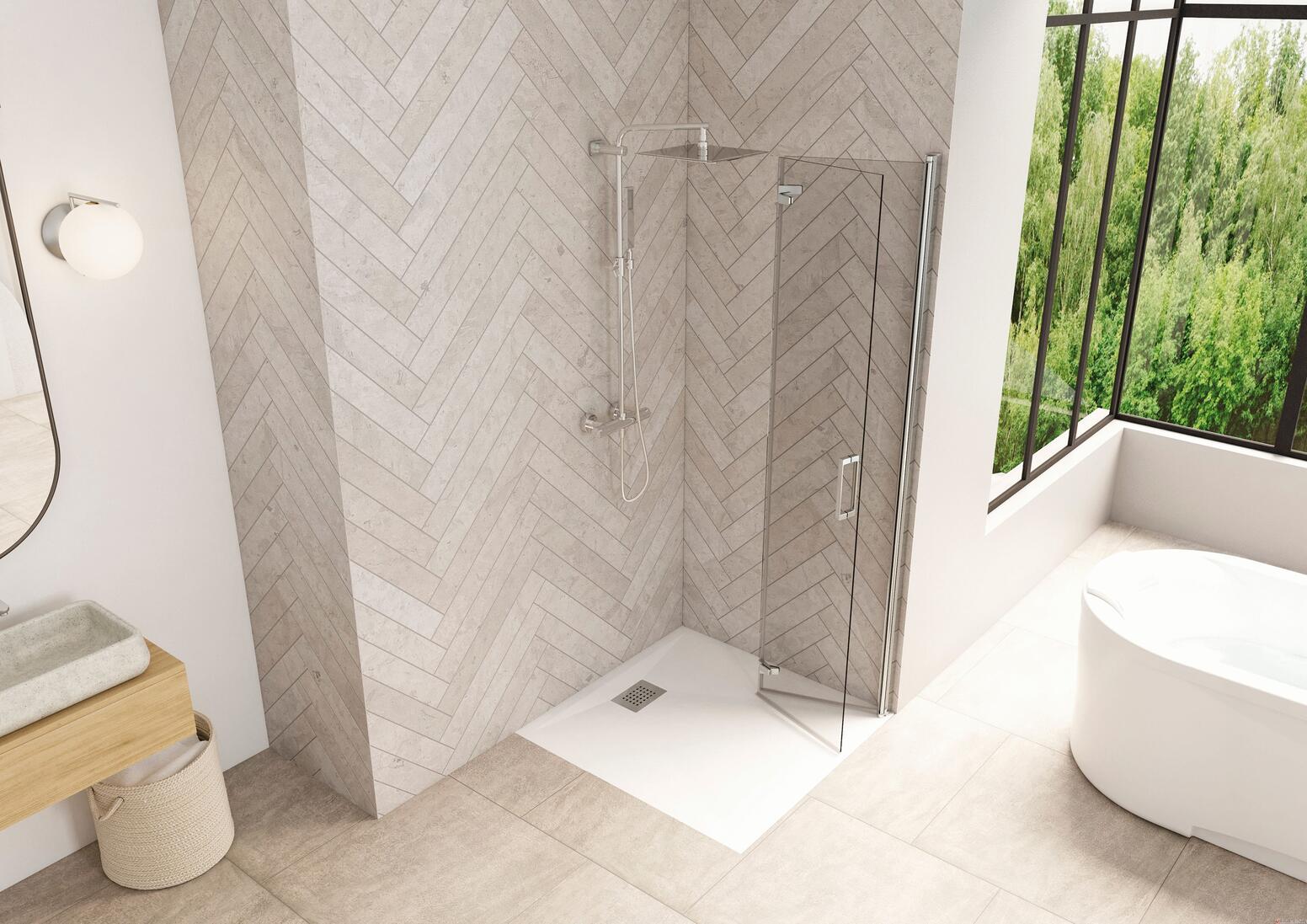 SMART DESIGN SOLO S - Paroi simple pliante pour un espace de douche ouvert