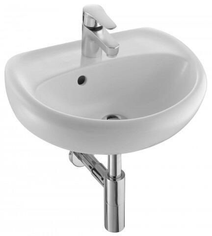 MIDEO - Lave-mains autoportant - Dosseret céramique - Plages plates de pose