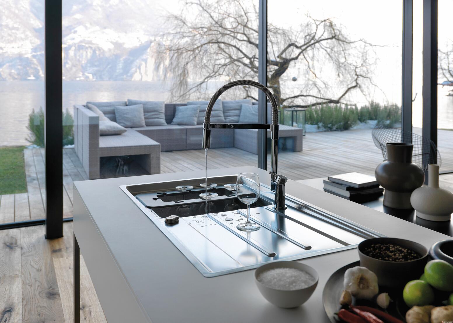 ATON - Evier à encastrer à bords extraplats Profil Slimtop inox