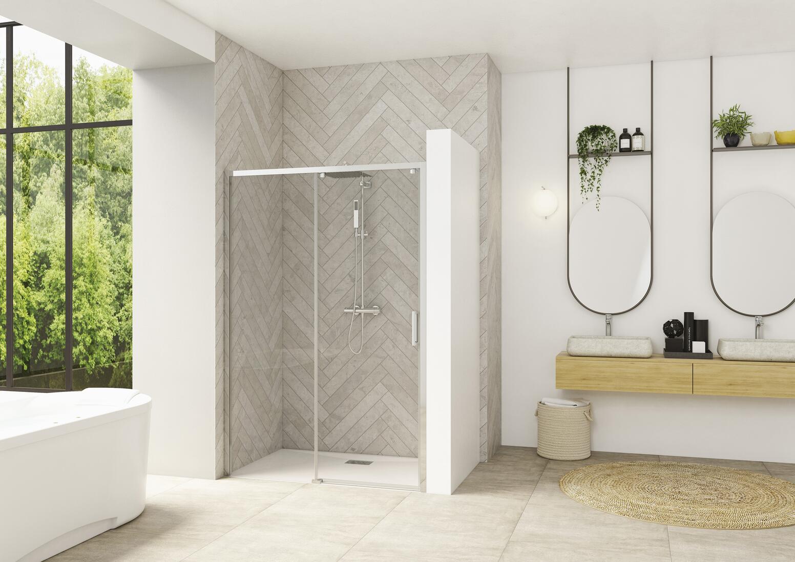 SMART DESIGN C SANS SEUIL - Paroi avec 1 volet coulissant sans seuil