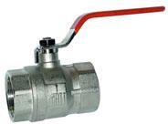 VANNE A SPHERE FF - Poignée acier plate rouge