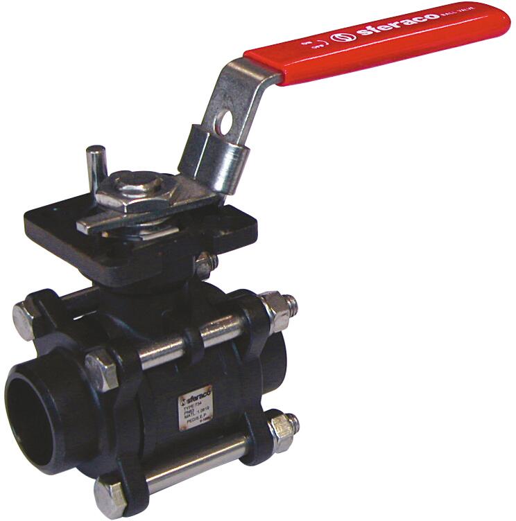 VANNE A SPHERE 3 PIECES - FF - Platine ISO - Système antistatique - Passage intégral