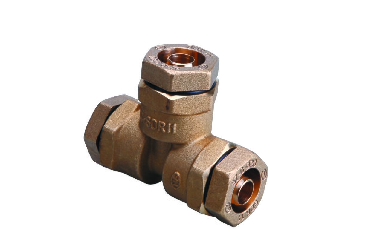 RACCORD POUR TUBE POLYETHYLENE - Té égal PE / PE / PE à serrage mécanique