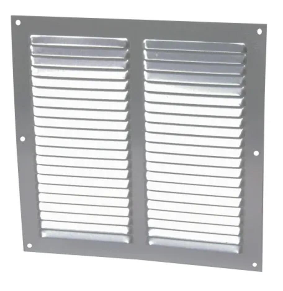 GRILLE D'AERATION A VISSER - En aluminium gris - Persiennes - Avec moustiquaire