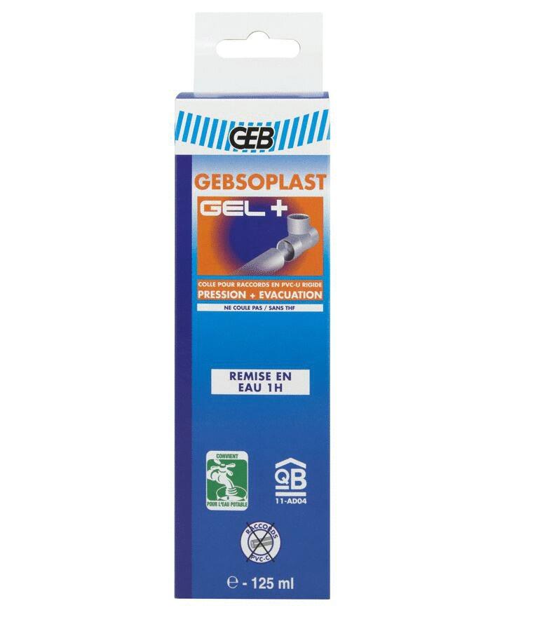 GEBSOPLAST - Gel plus - Colle pression évacuation pour raccords PVC rigides