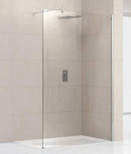 LUNES-H - Paroi fixe avec barre de renfort (70 à 100 cm) - Hauteur 195 cm - ép. verre trempé 6 mm