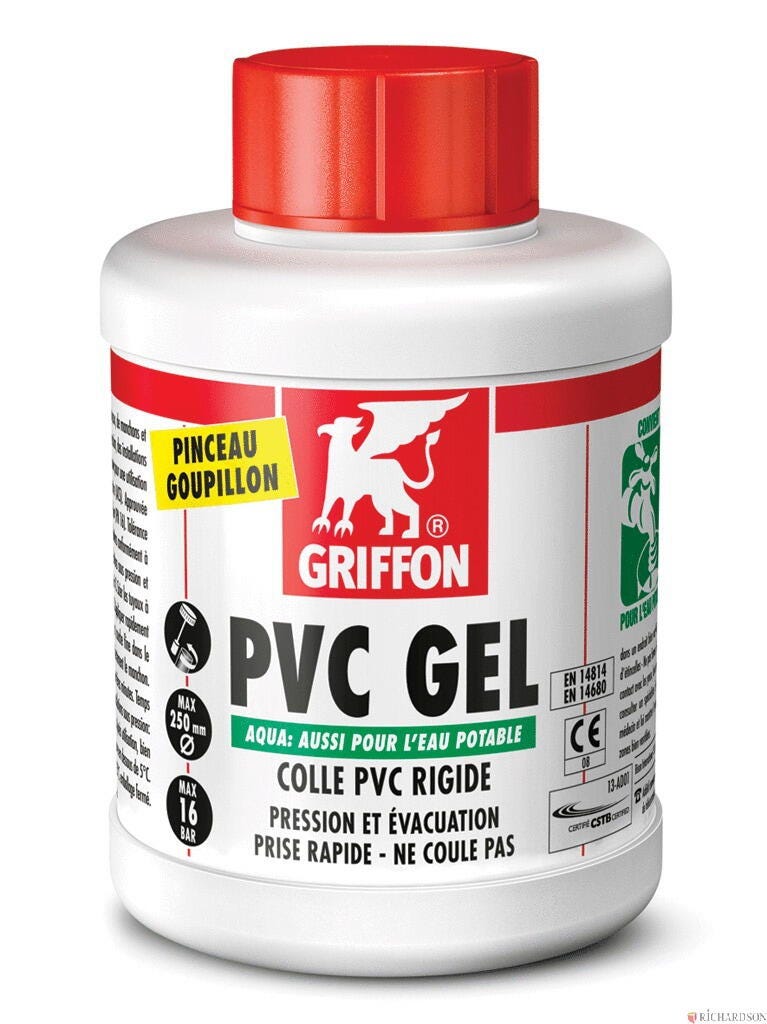 PVC GEL AQUA - Colle PVC rigide thixotrope à prise rapide, sans THF