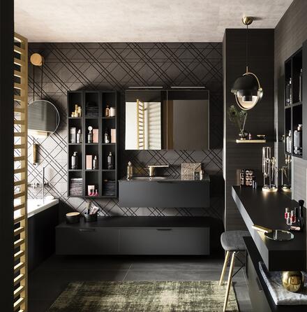 salle de bains moderne noire