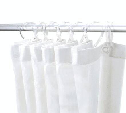 RIDEAU DE DOUCHE - Rideau de douche plastique avec 8 anneaux