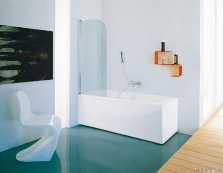 PAROI POUR BAIGNOIRE CLASSIC - Pare bain arrondi à ouverture vers l'intérieur et vers l'extérieur - Hauteur : 140 à 160 cm - Ep. du verre : 6 mm