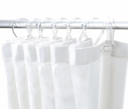 RIDEAU DE DOUCHE - Rideau de douche plastique avec 8 anneaux