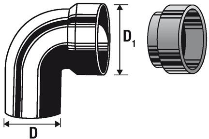 COUDE HDPE - Coude sanitaire avec bouchon