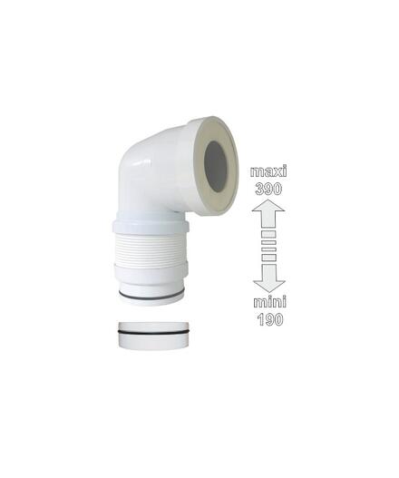 PIPE COUDEE EXTEN. 93/100 X 190-390MM   ASPCE REGIPLAST  [ASPCE] 