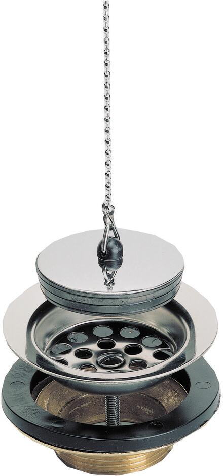 BONDE - Laiton ø 84 mm - Pour évier grès et synthèse de perçage ø 60 mm