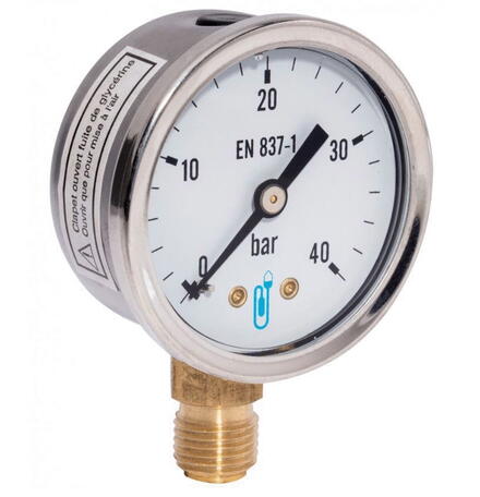 MANOMETRE - Bain de glycérine - Chauffage Industrie - Boîtier inox