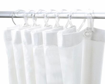 RIDEAU DE DOUCHE - Rideau de douche plastique avec 8 anneaux