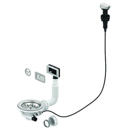 BONDE - Inox-Plastique ø 114 mm - Pour évier inox grès perçage ø 90 mm