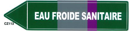 ETIQUETTE AUTOCOL.EAU FROIDE SANITAIRE  CZ113 CODITHERM DISTRIBUTION 