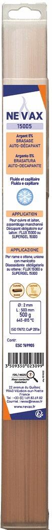 METAUX D'APPORT ET CONSOMMABLES - Brasure d'argent