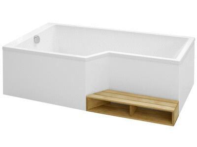 NEO - Baignoire bain-douche d'angle à encastrer en acrylique